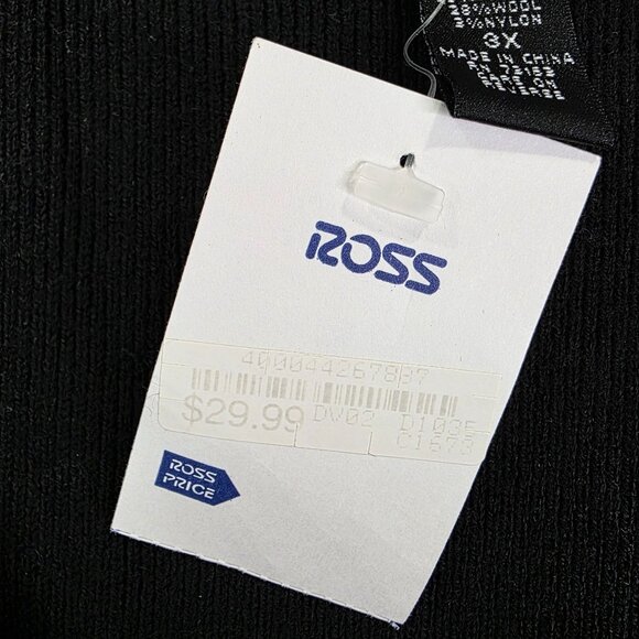 Woman Black Spense Knit Dress Wool Blend 3/4 Sleeves Empire Waist Round Neck 3X - Picture 4 of 9